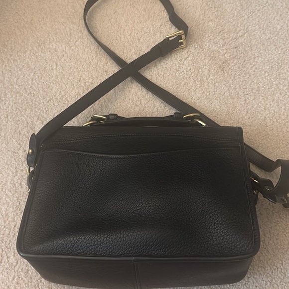 DOONEY & BOURKE | Black leather mini-brief case, crossbody saddlebag - Picture 3 of 13